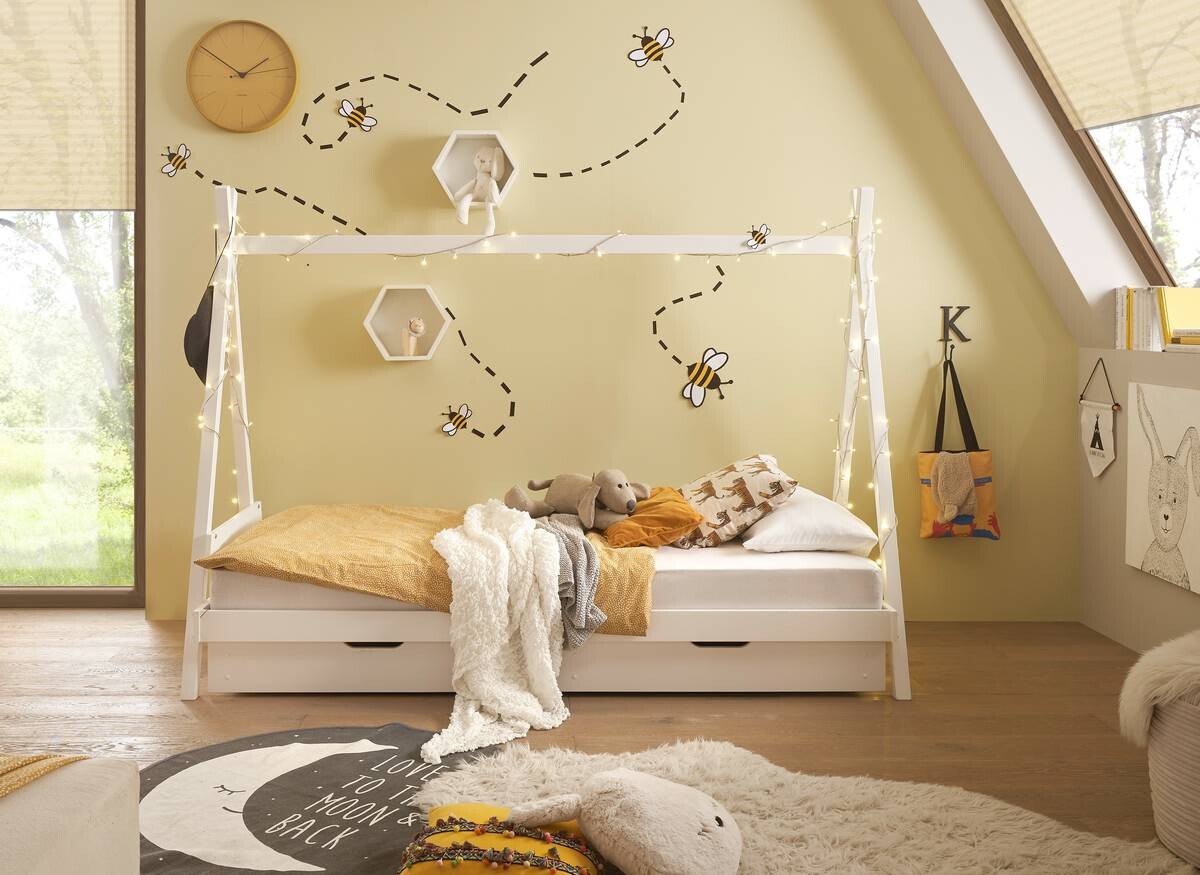 Bett Sora weiß Liegefläche B/L: ca. 90x200 cm