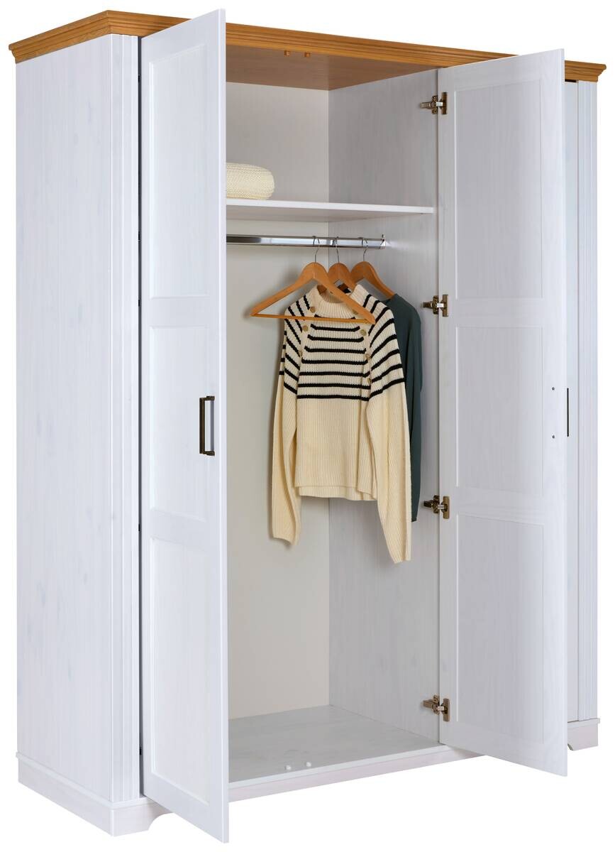 Kleiderschrank Maluno weiß B/H/L: ca. 64x208x166,4 cm