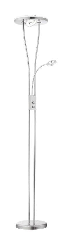 Just Light Stehlampe 11778-55 silberweiß Metall Kunststoff H/D: ca. 188x29 cm 2 Brennstellen