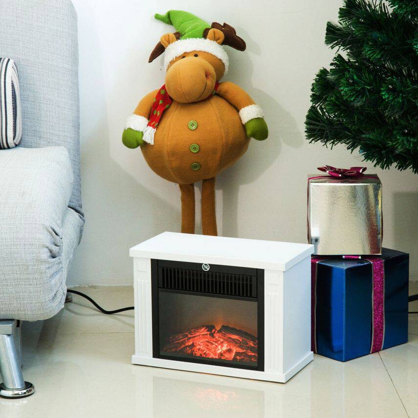 HOMCOM Elektrischer-Kamin 820-050WT weiß B/H/T: ca. 34x25x17 cm ca. 1200 W