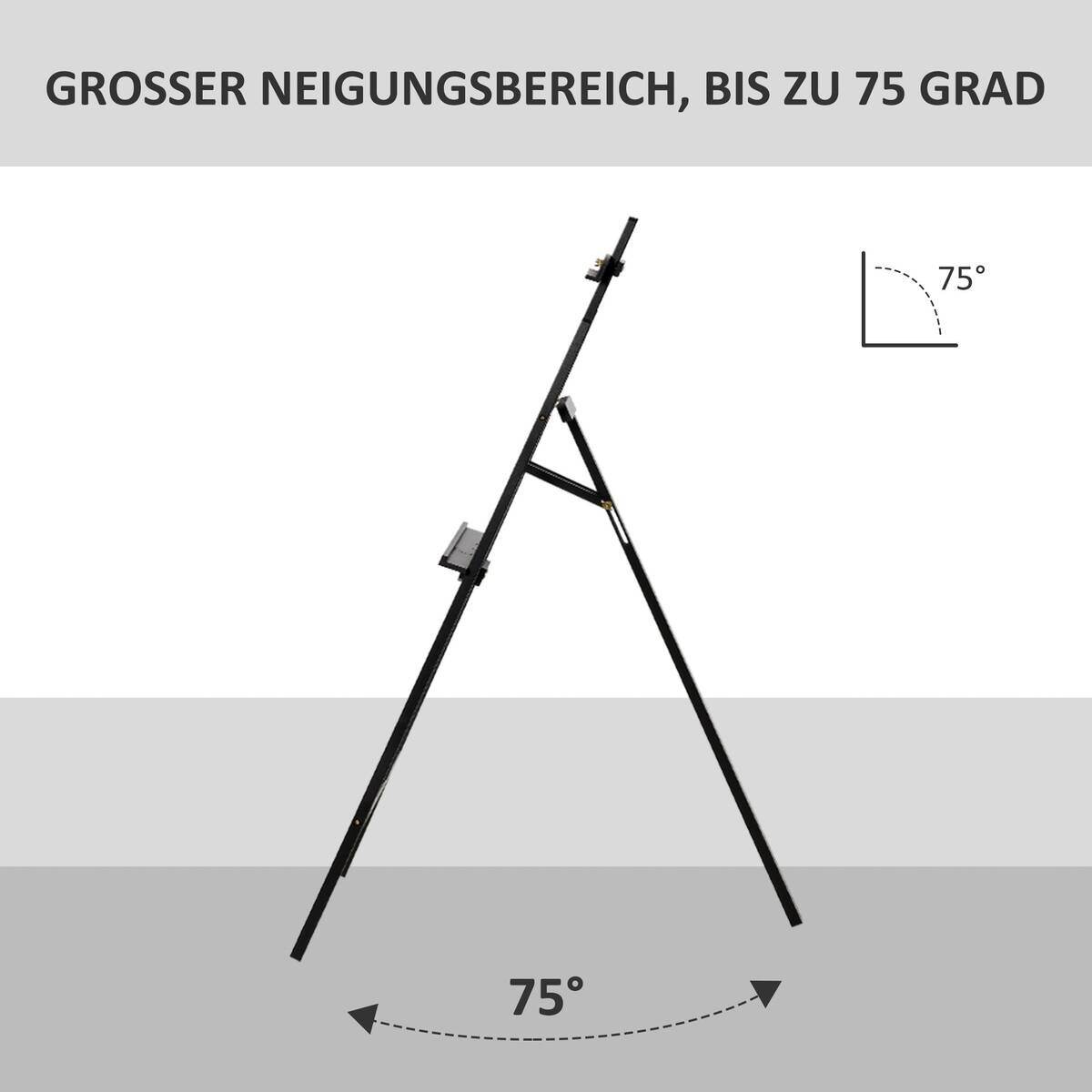 HOMCOM Staffelei schwarz Polypropylen B/H/L: ca. 5x51x71 cm