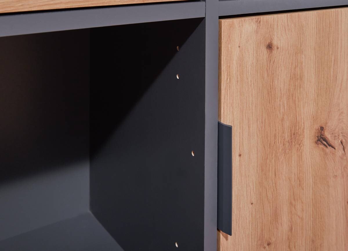 Regal Pepeto anthrazit Eiche Artisan Nachbildung B/H/T: ca. 120x77x30 cm