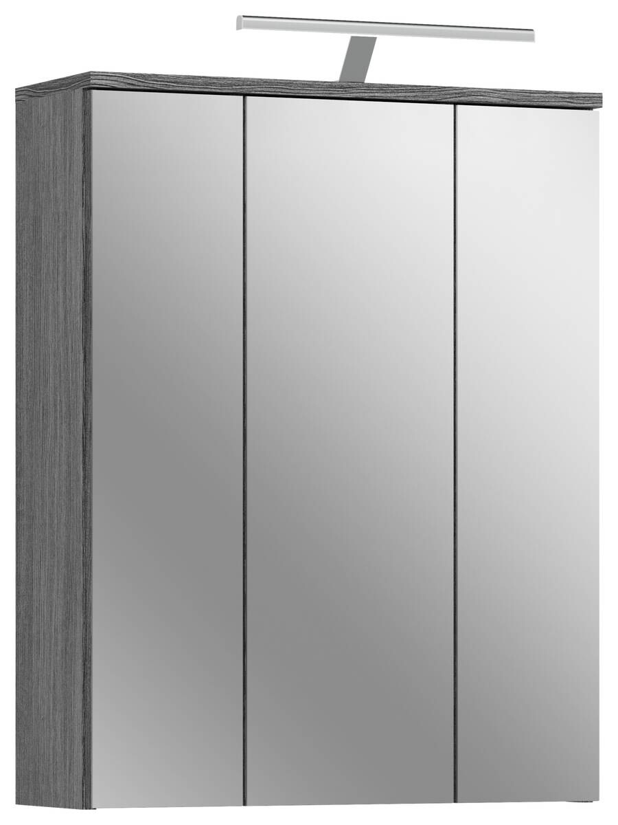 Spiegelschrank BLAKE Rauchsilber Nachbildung weiß Hochglanz B/H/T: ca. 60x77x21 cm