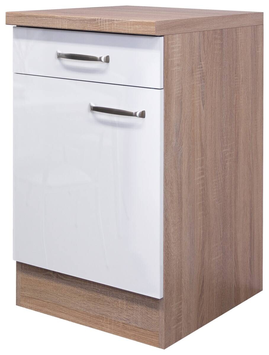 Spülenschrank Valero weiß Hochglanz B/H/T: ca. 50x82x57 cm | weiß | 50,00/82,00/57,00 cm