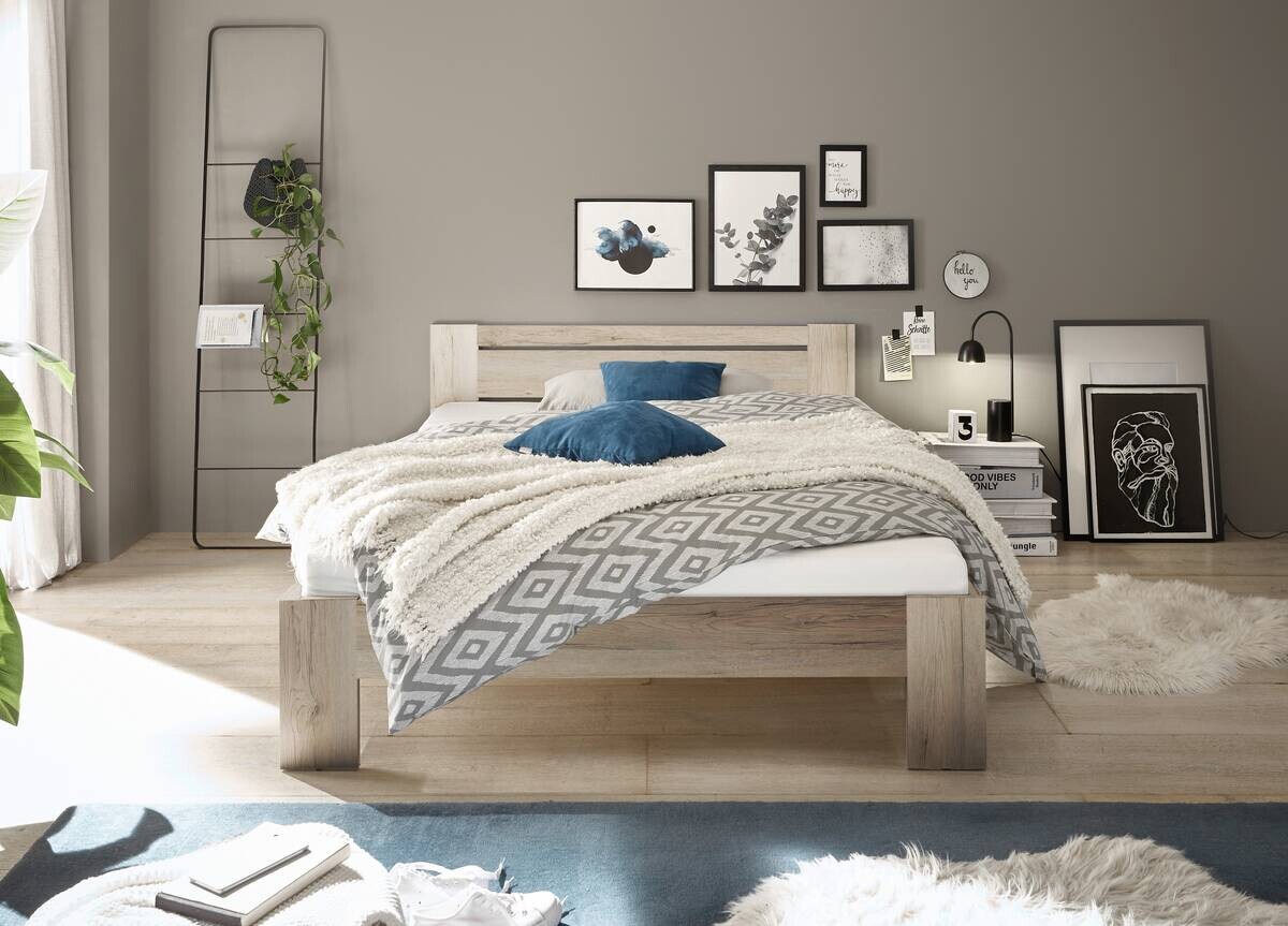 Futonbett Cannes Eiche San-Remo Nachbildung Liegefläche B/L: ca. 140x200 cm