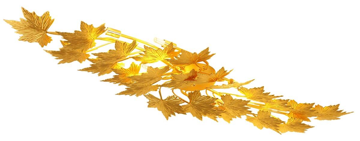 GLOBO LED-Deckenleuchte NADURE gold Metall B/H/T: ca. 45x12x12 cm 6 Brennstellen