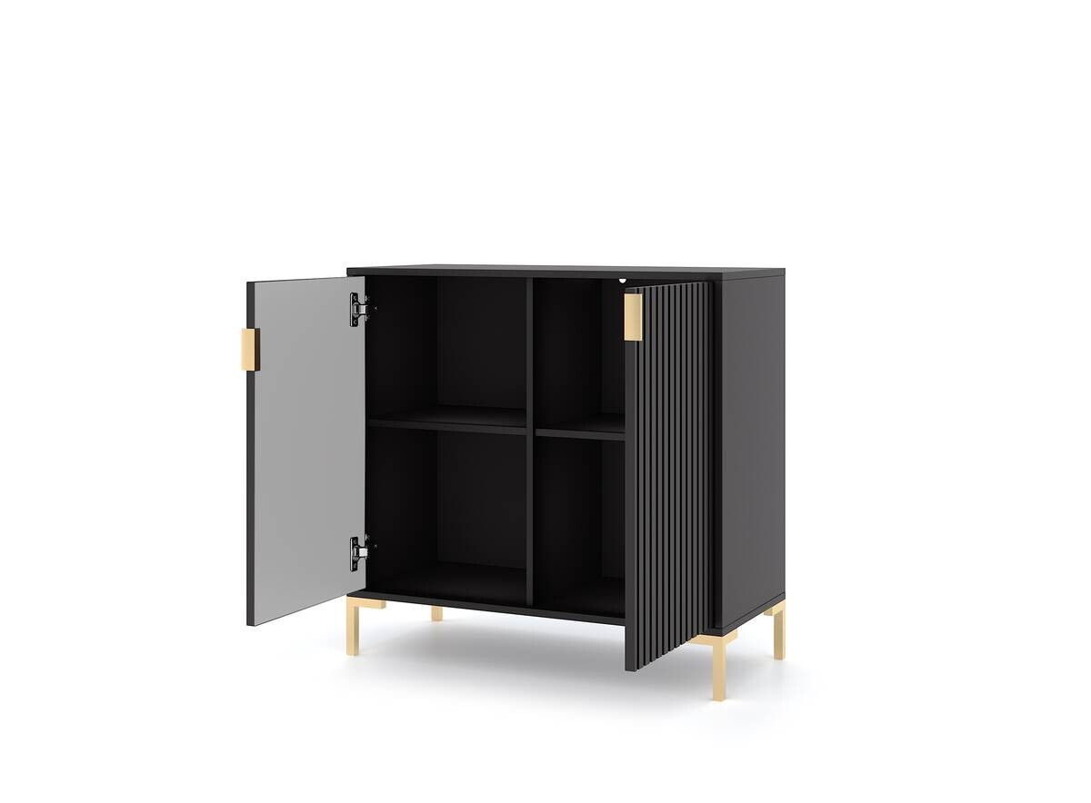 Kommode FLINN schwarz B/H/T: ca. 88,2x85,8x40 cm