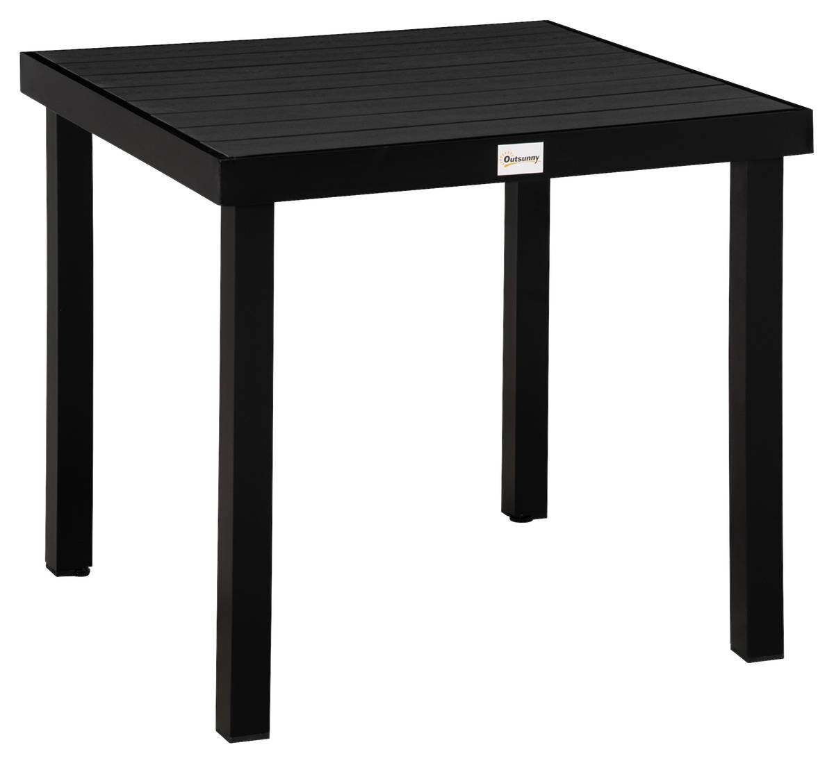 Outsunny Gartentisch schwarz Aluminium B/H/L: ca. 80x74x80 cm
