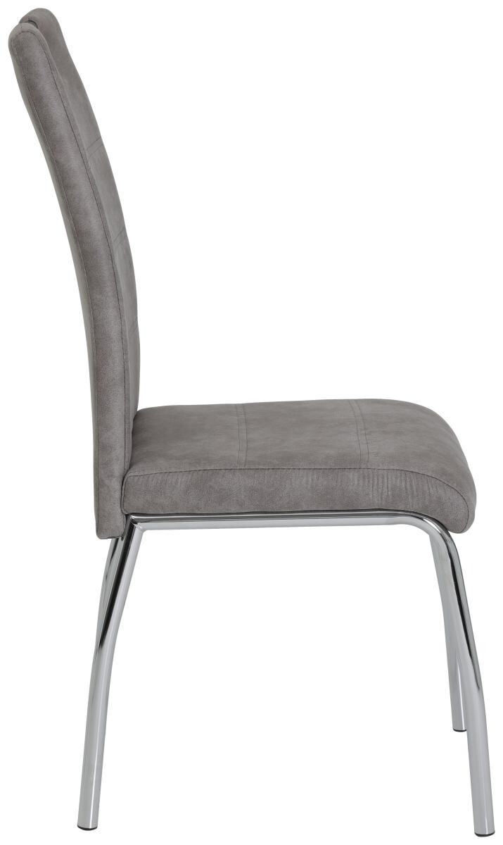 Stuhl Susi 2er Set grau Vintage Microfaser B/H/T: ca. 44x98x61 cm