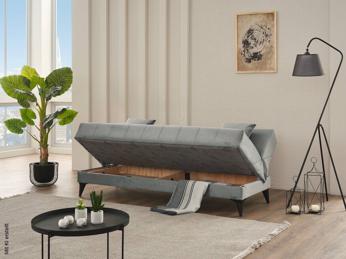 Schlafsofa Action grau B/H/T: ca. 192x86x84 cm
