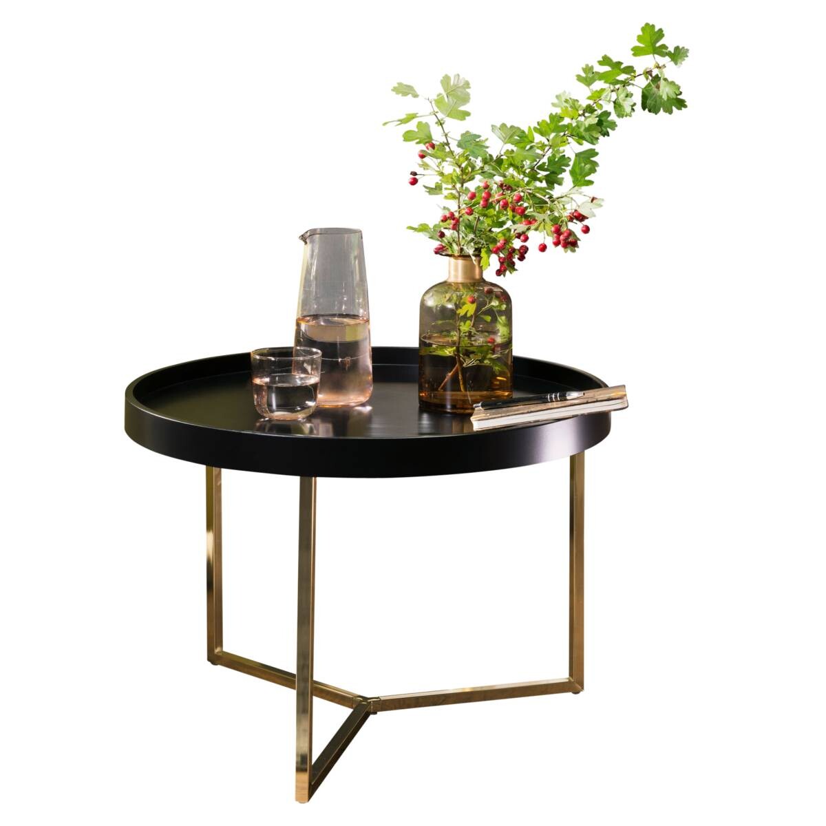 Wohnling Couchtisch schwarz gold B/H/T: ca. 0x42x0 cm
