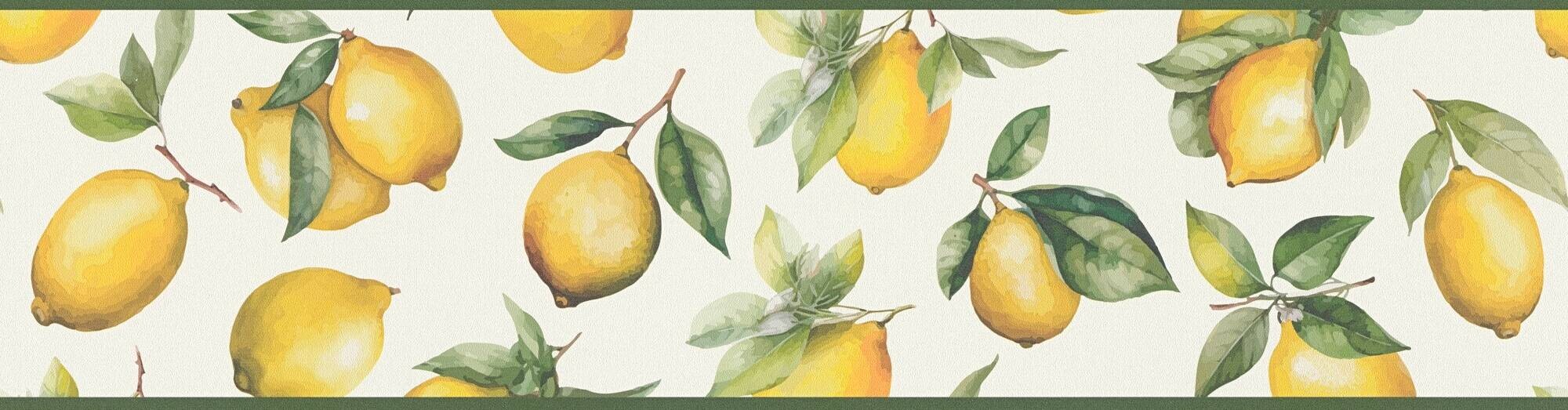 A.S.Creation Bordüre gelb weiß grün B/H/D: ca. 17x500x6,8 cm