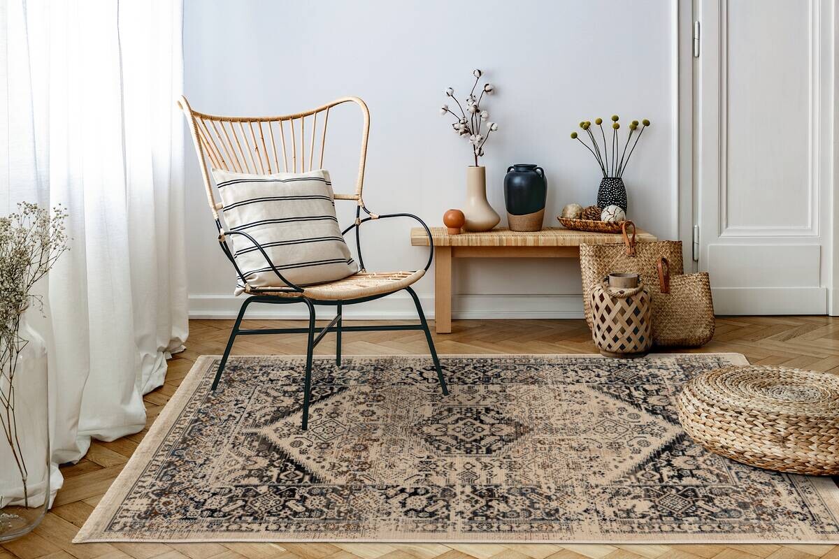 Kayoom Kurzflorteppich Charin 425 blau B/H/L: ca. 160x0,35x230 cm