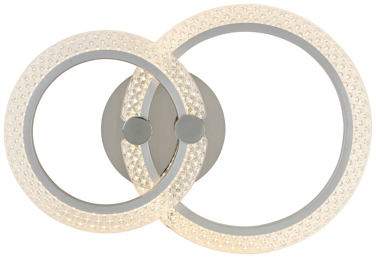 Nolo LED Deckenleuchte Maren Chrom Aluminium Kunststoff Metall B/H/L: ca. 34x8,5x50 cm 2 Brennstellen