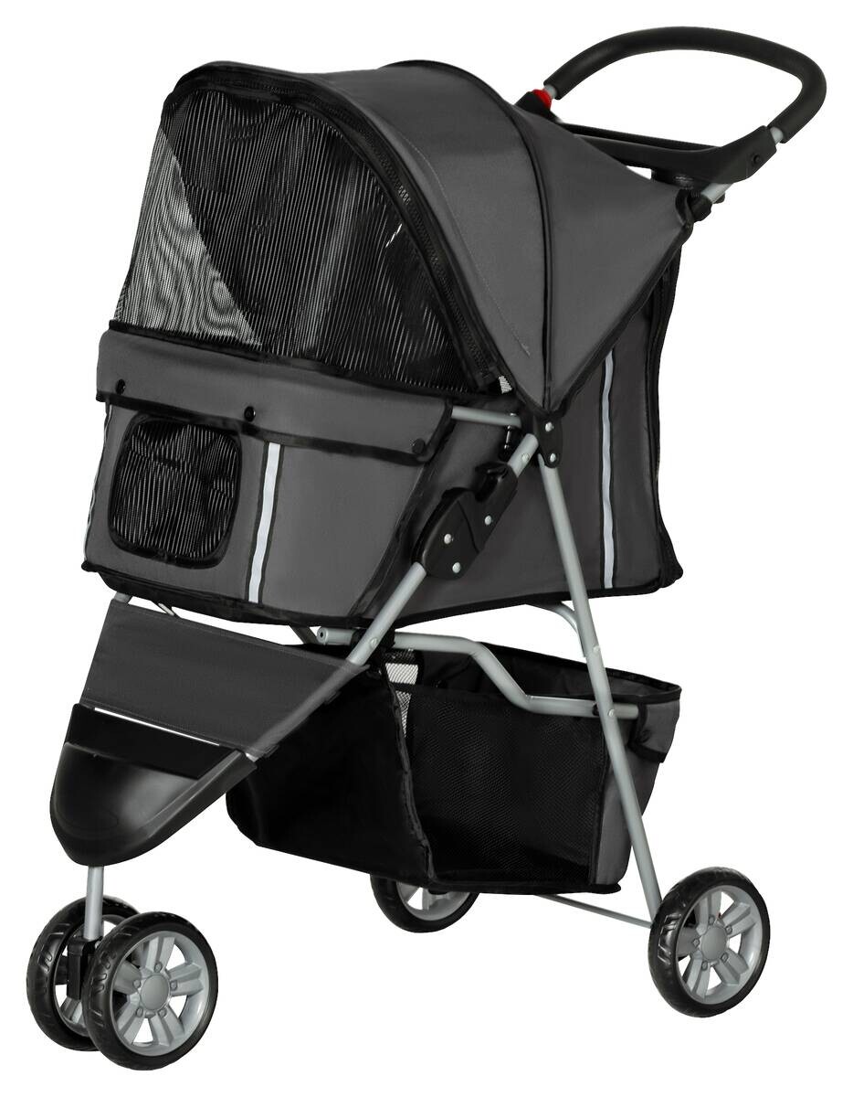 PawHut Hundewagen dunkelgrau Stahl B/H/L: ca. 45x97x75 cm