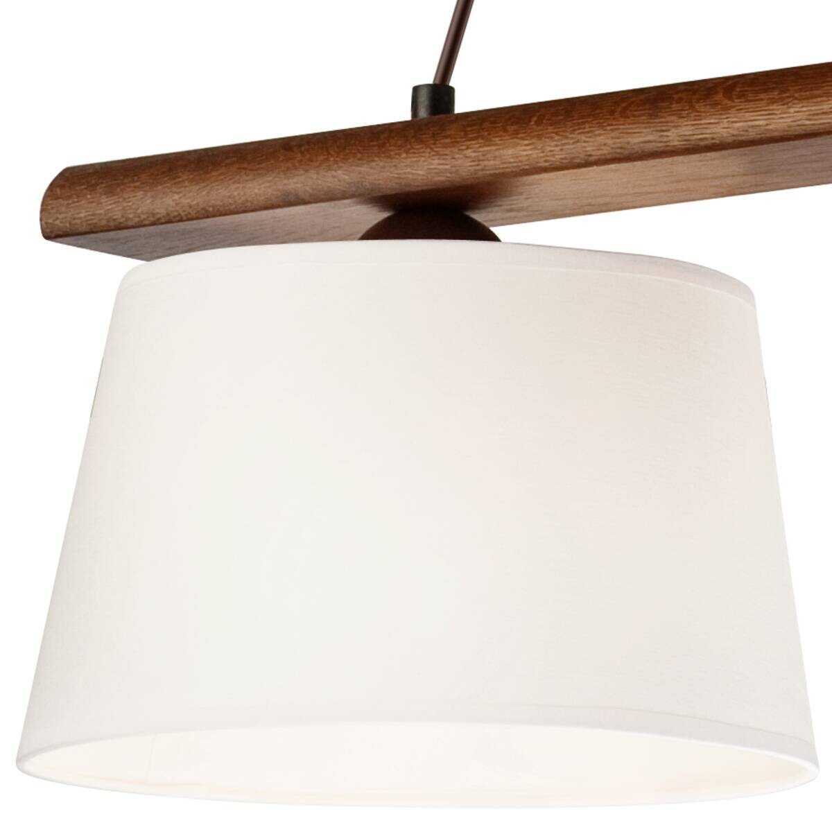 Lamkur Pendelleuchte AIDA 35185 Eiche Stoff Holz Stahl H/L: ca. 89x90 cm E27 3 Brennstellen