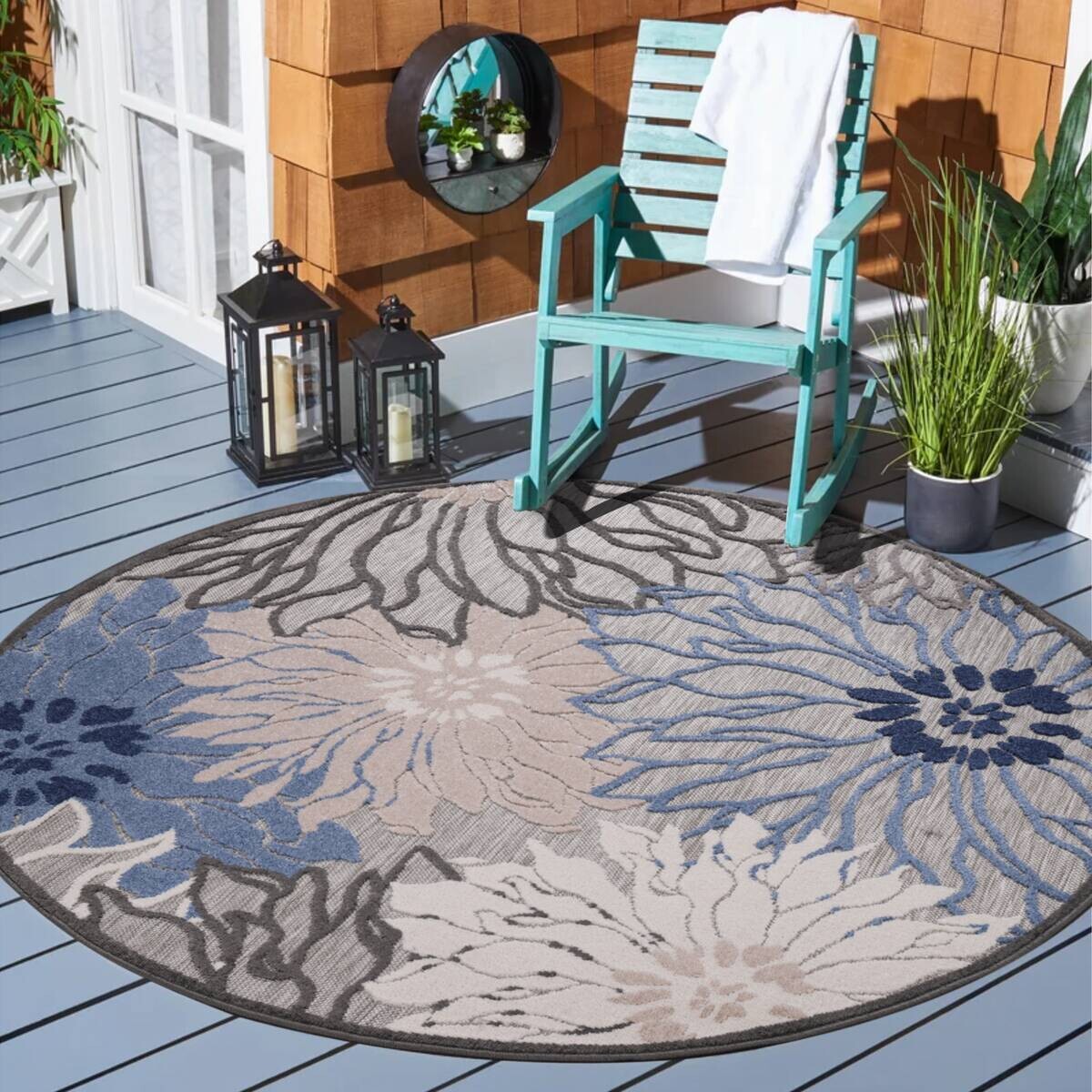 Sanat Outdoorteppich FLORAL grau D: ca. 150 cm