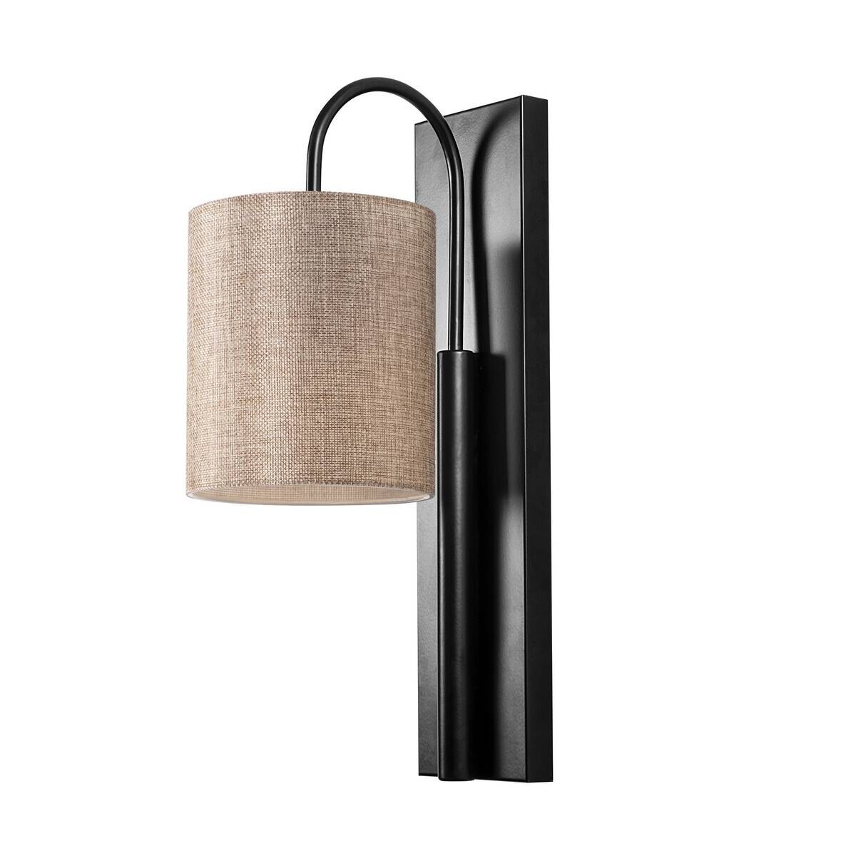 Opviq Wandleuchte schwarz creme Eisen B/H/L: ca. 20x42x14 cm E27 1 Brennstellen