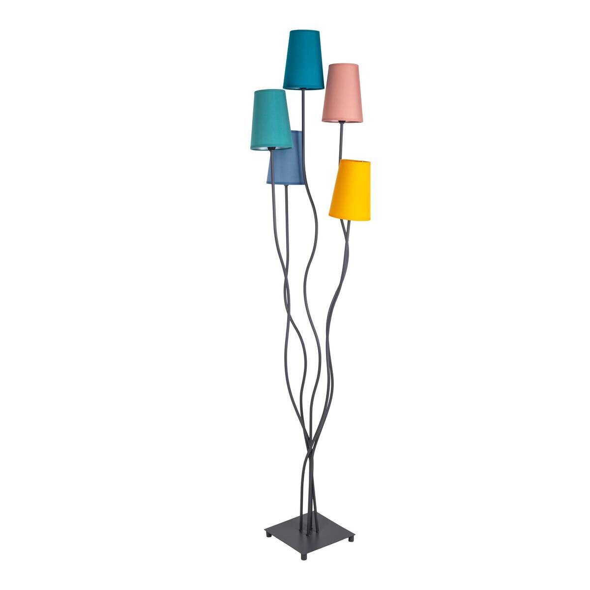 Näve Leuchten Stehlampe 2074761 multicolor Metall Textil B/H/T: ca. 35x163x40 cm 5 Brennstellen