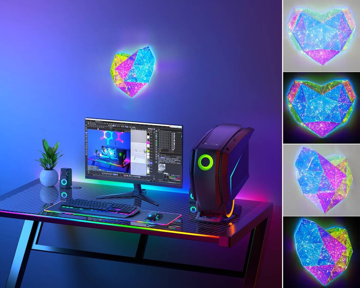 Nolo LED-Dekoleuchte Heart transparent B/H/T: ca. 45x9x38 cm