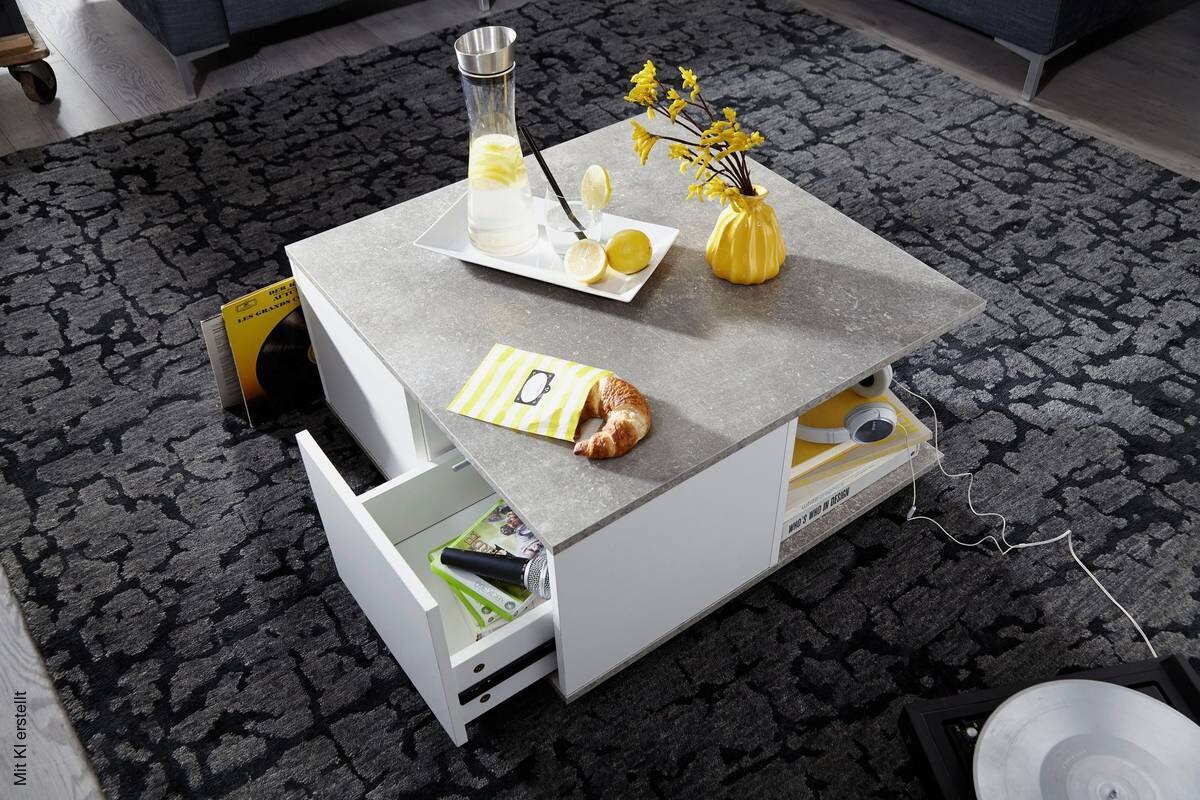 Couchtisch weiß B/H/T: ca. 70x36x70 cm