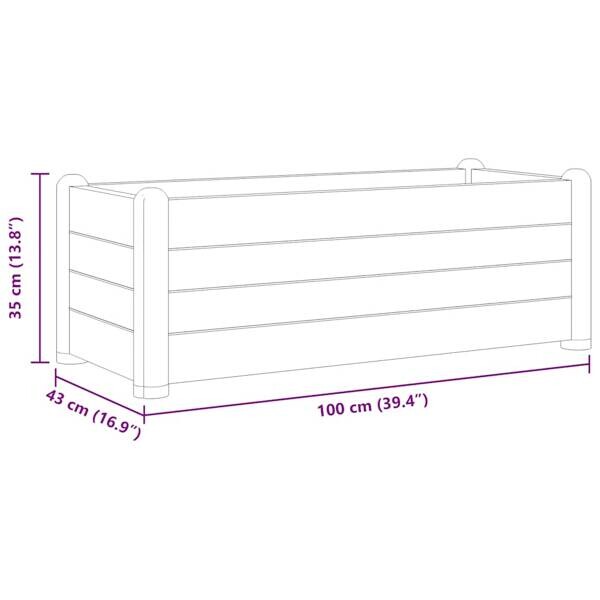 Hochbeet anthrazit Polypropylen B/H/L: ca. 43x35x100 cm
