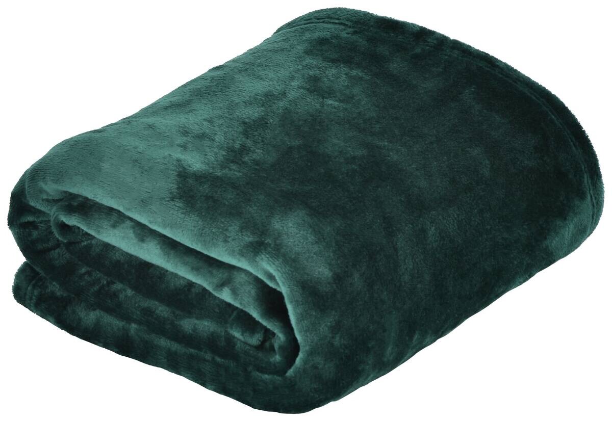Flanelldecke dunkelgrün Polyester B/L: ca. 140x200 cm