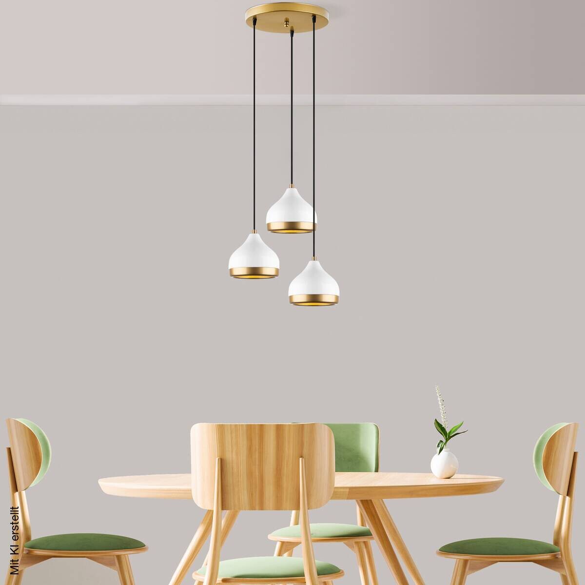 Opviq Pendelleuchte Yldo weiß B/H/T/L: ca. 37x111x17x37 cm E27 3 Brennstellen