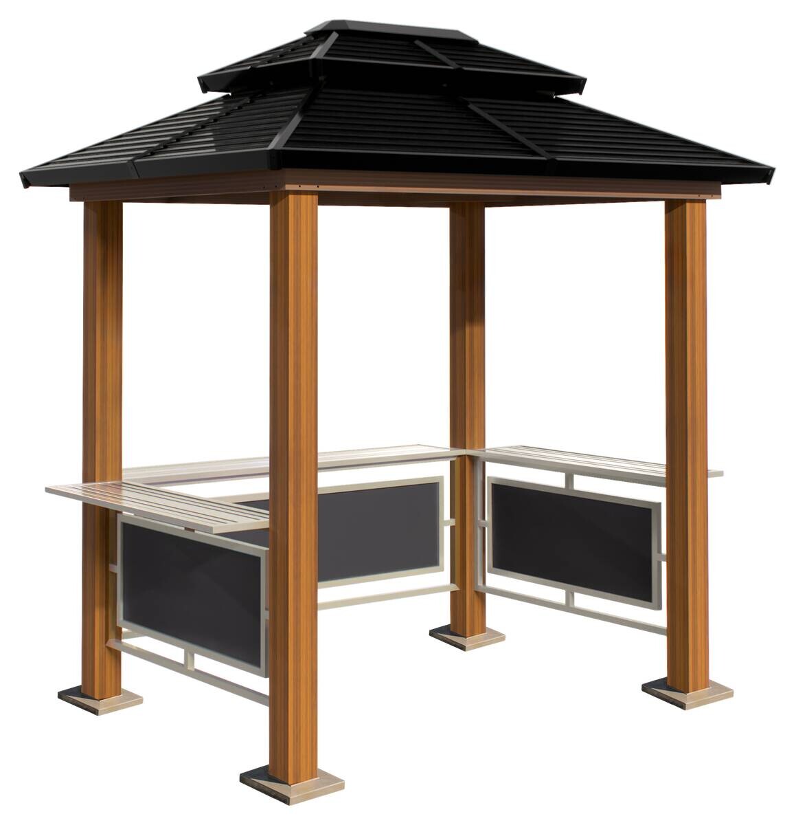 Sojag Pavillon Maui braun Aluminium B/H/L: ca. 178x278x243 cm