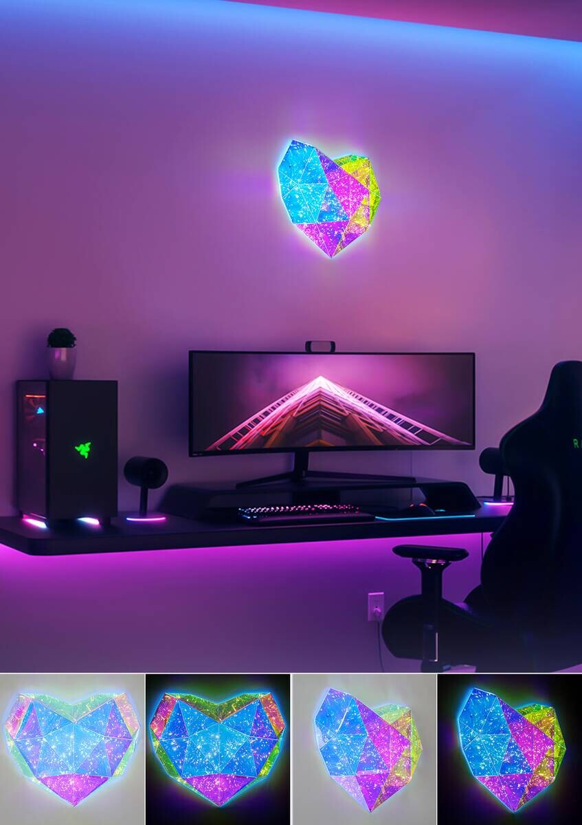 Nolo LED-Dekoleuchte Heart transparent B/H/T: ca. 45x9x38 cm