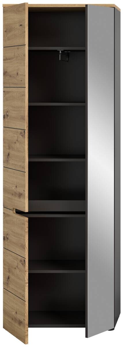 Garderobenschrank CANU edles Basaltgrau Nachbildung Eiche Artisan Nachbildung B/H/T: ca. 65x190x37 cm