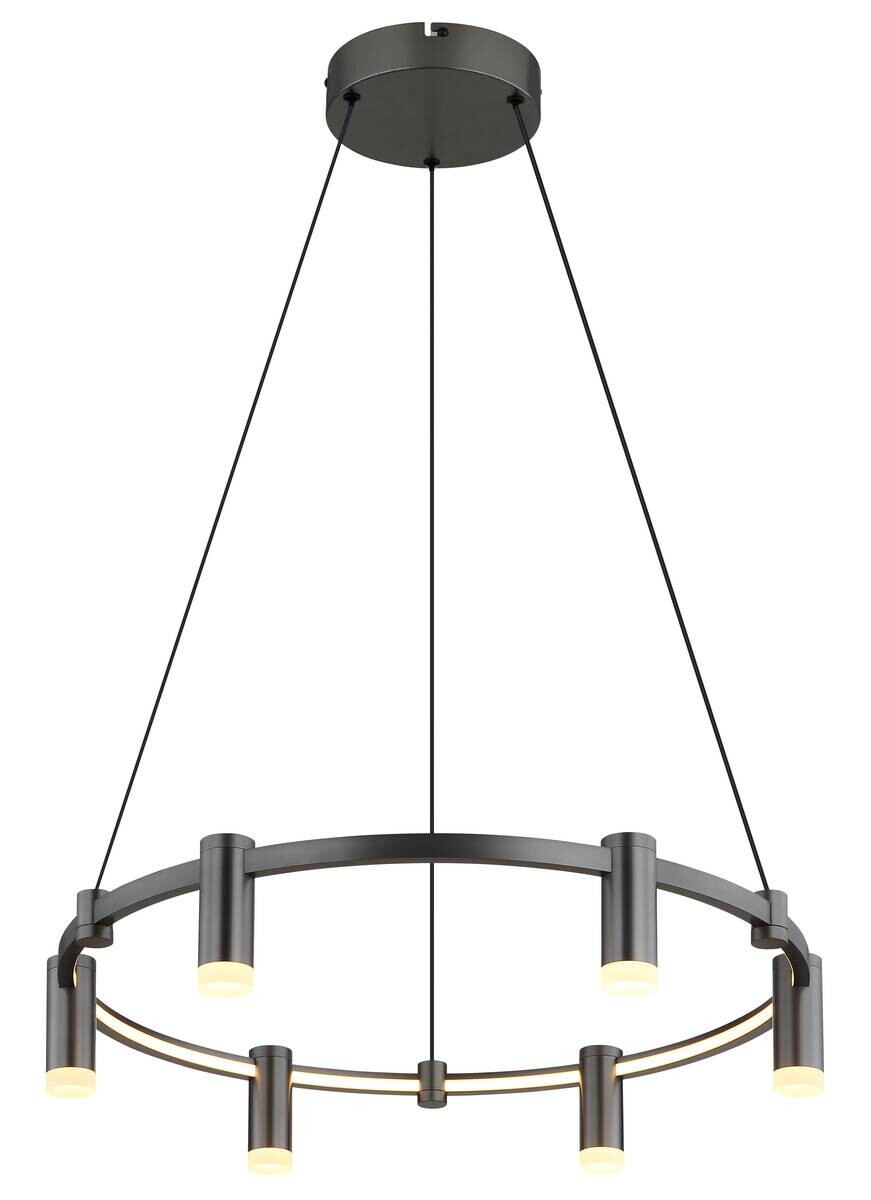 GLOBO Hängeleuchte anthrazit Opal Aluminium Acryl Metall H/D: ca. 120x62 cm 1 Brennstellen