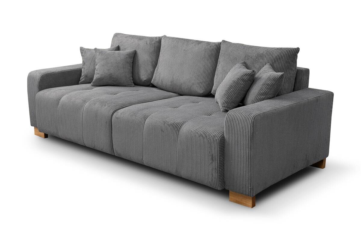 Big Sofa grau Microfaser B/H/T: ca. 248x80x114 cm