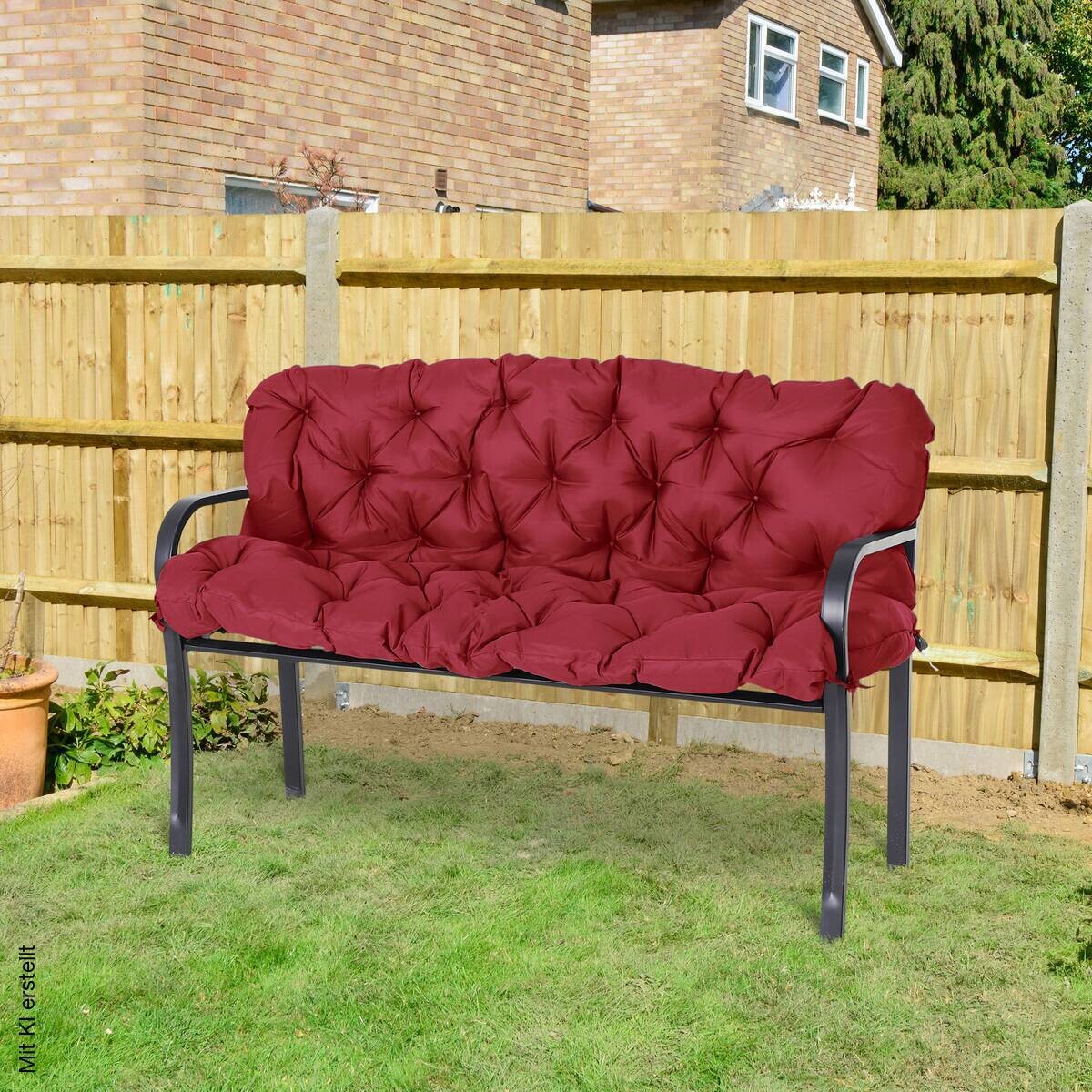 Outsunny Bankauflage rot Polyester B/H/L: ca. 150x8x98 cm