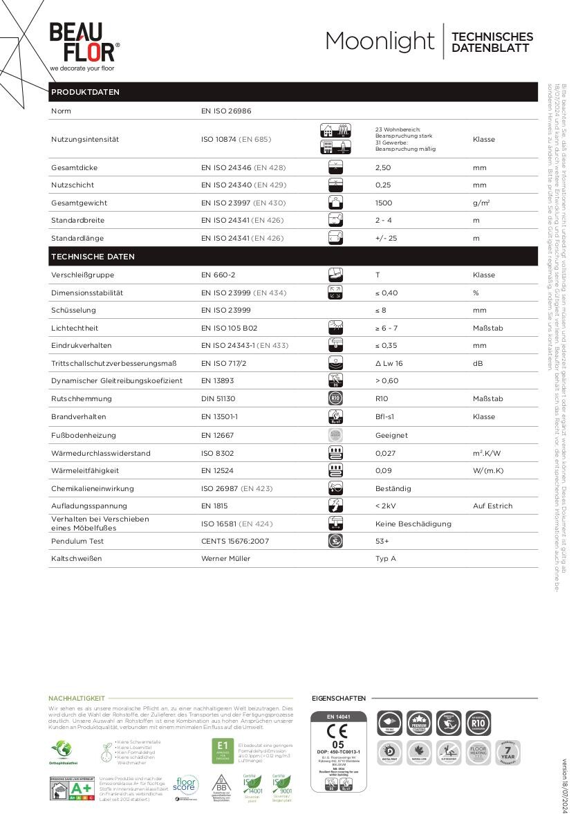 Vinylboden Moonlight grau Marmor B: ca. 400 cm pro m²