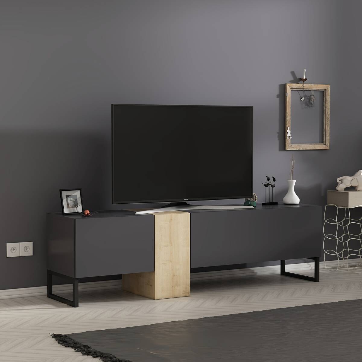 TV-Lowboard 9161 anthrazit Saphir B/H/T: ca. 157x45x37 cm