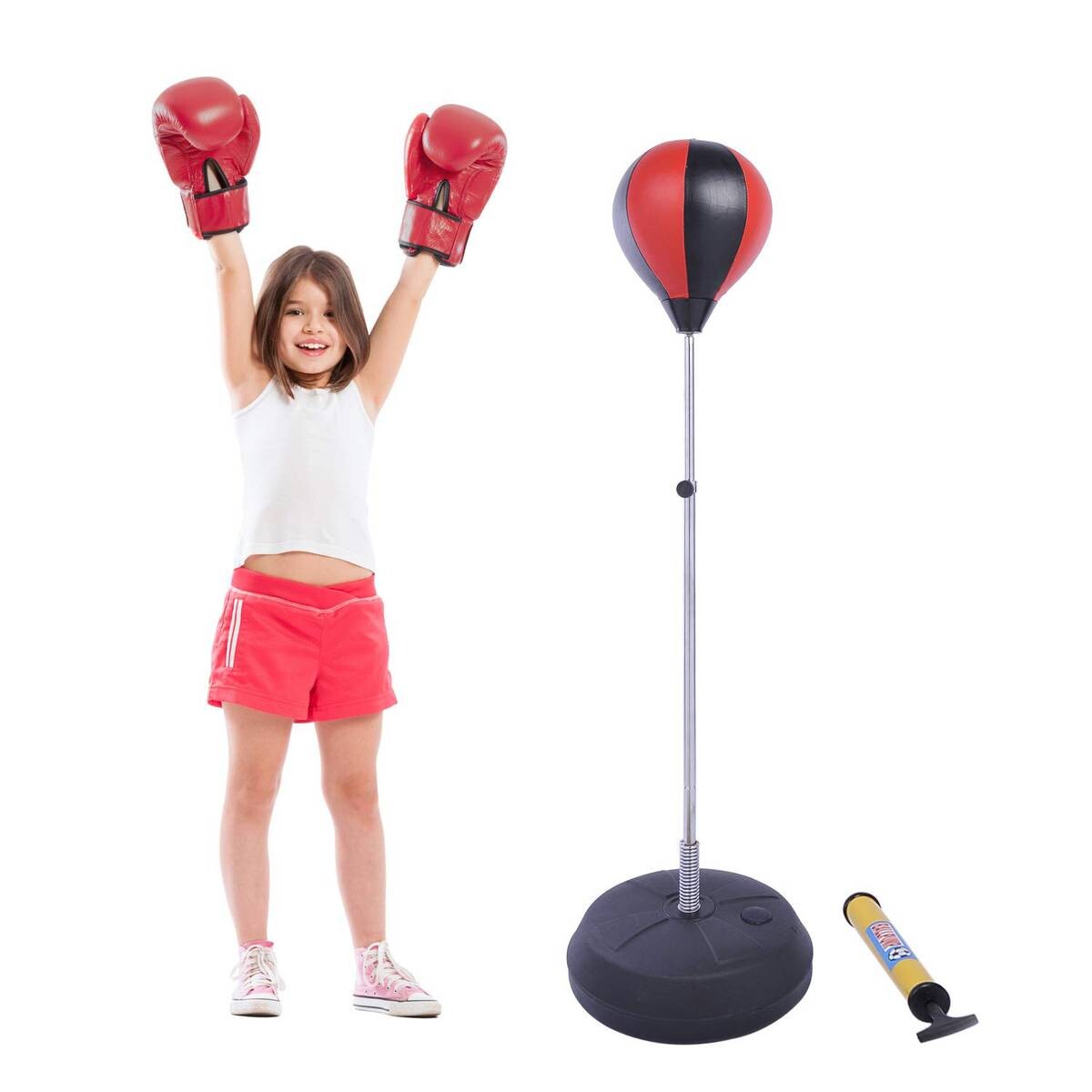 HOMCOM Punchingballset schwarz Metall H/D: ca. 146,5x43 cm