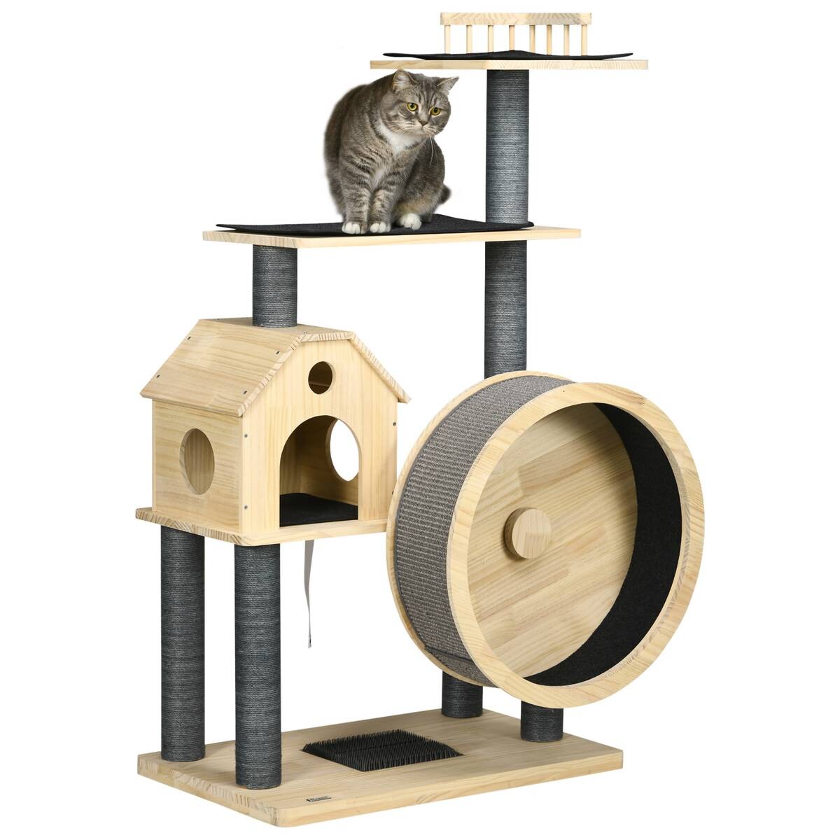 PawHut Kratzbaum natur Kiefer B/H/L: ca. 80x148x40 cm