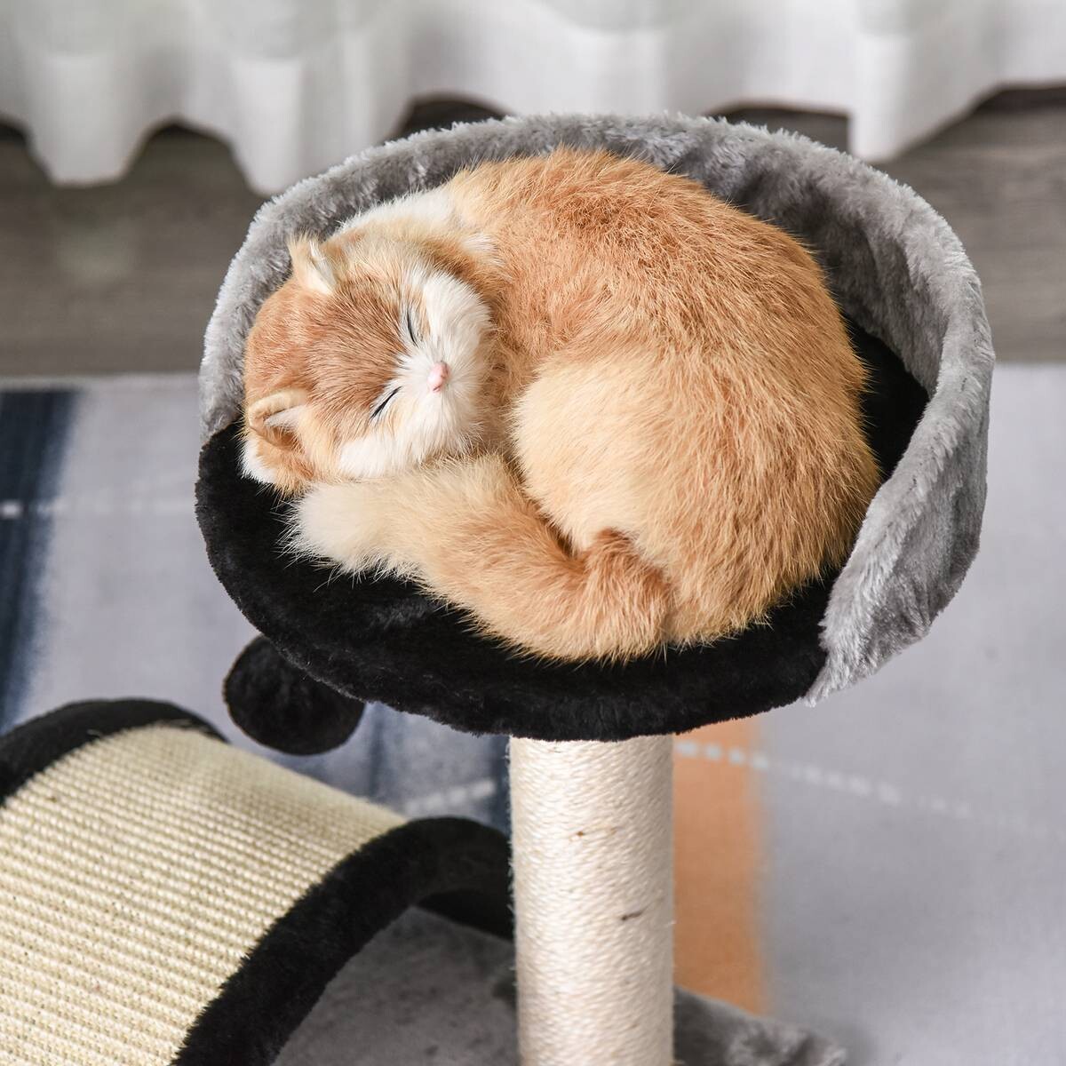 PawHut Katzenbaum schwarz MDF B/H/L: ca. 36x44x36 cm