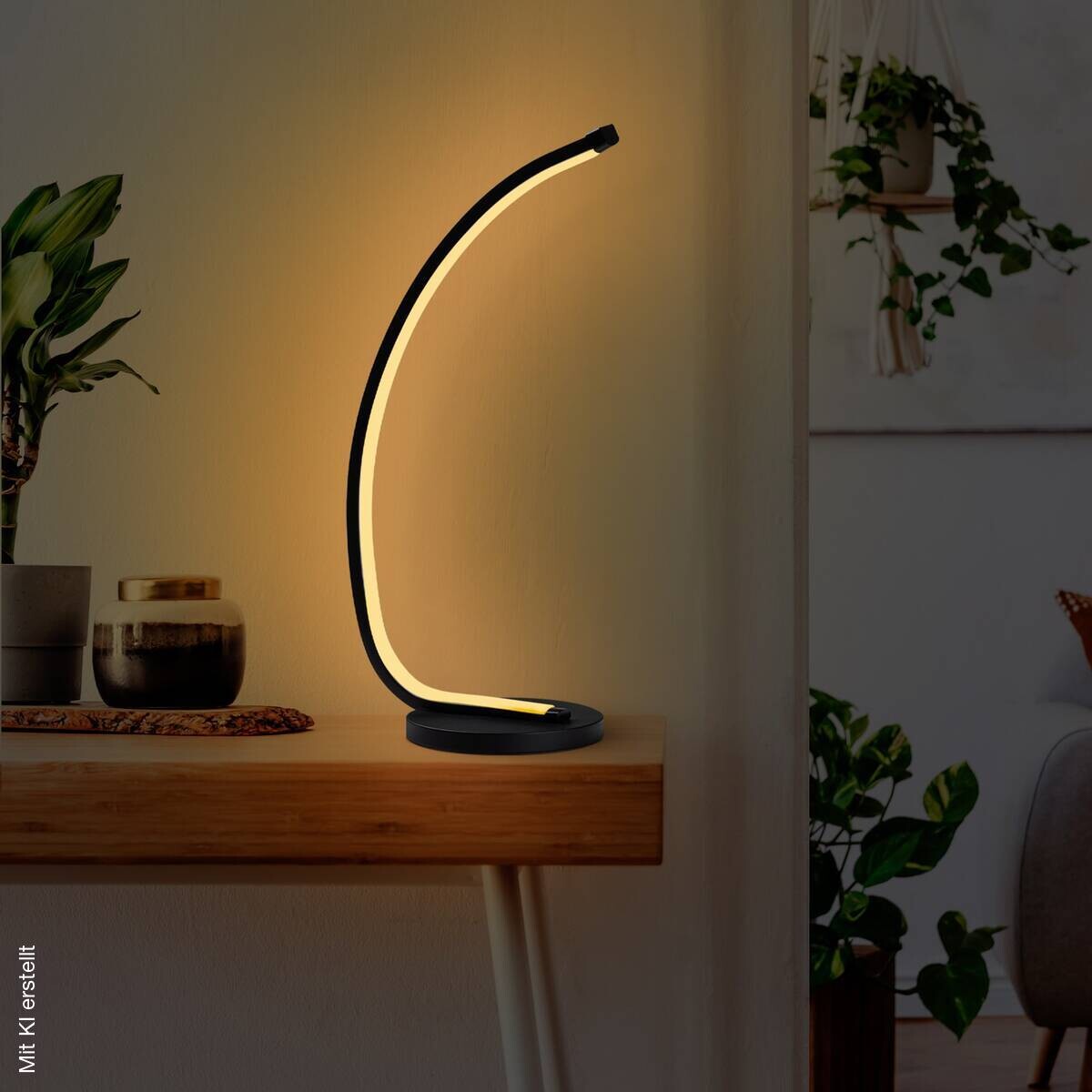 Opviq LED-Tischleuchte schwarz B/H/T: ca. 18x43x13 cm