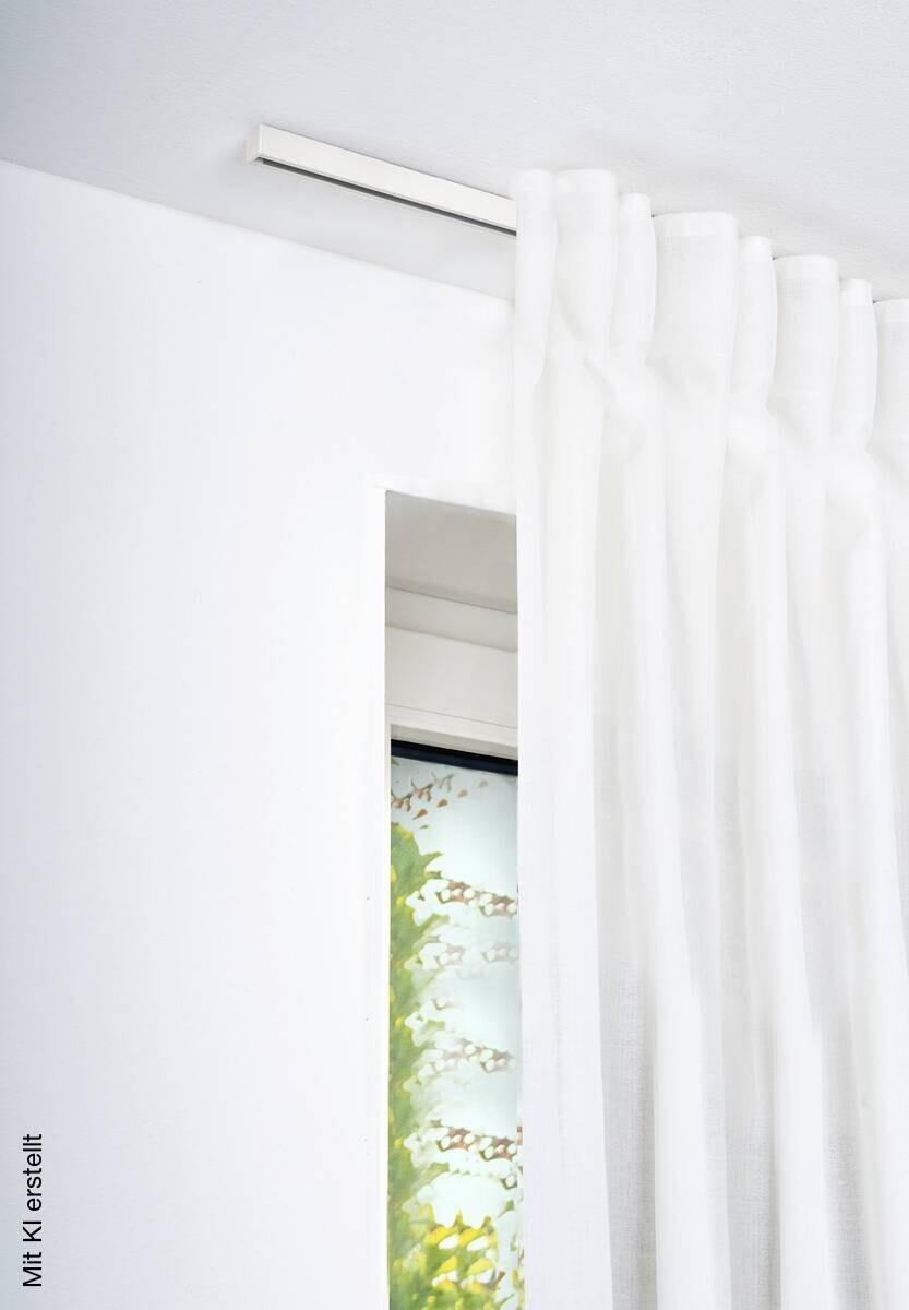 ondeco Gardinenschiene smart weiß Metall L: ca. 160 cm 1.0 Läufe
