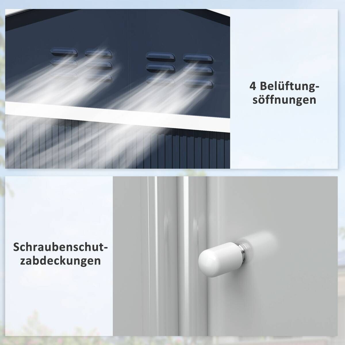 Outsunny Gartenhaus dunkelgrau B/H/L: ca. 195x192x277 cm