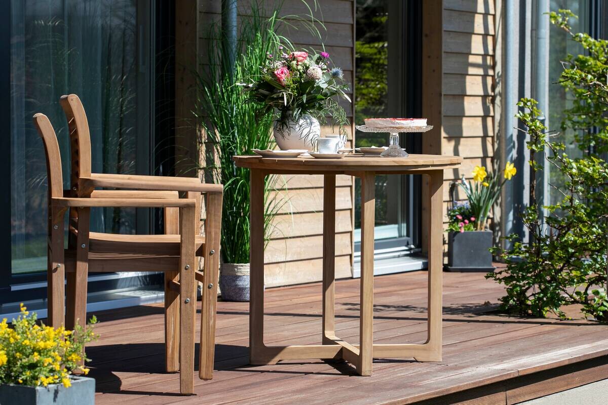 deVries Stapelsessel teak Teakholz B/H/L: ca. 52x92x63 cm