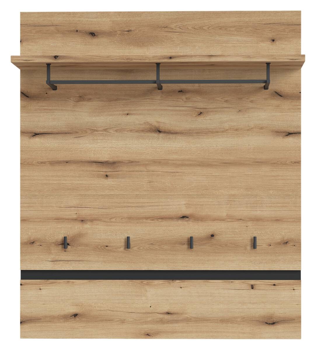 Garderobenpaneel Corte Eiche Evoke Coast Nachbildung anthrazit B/H/T: ca. 100x117x29 cm