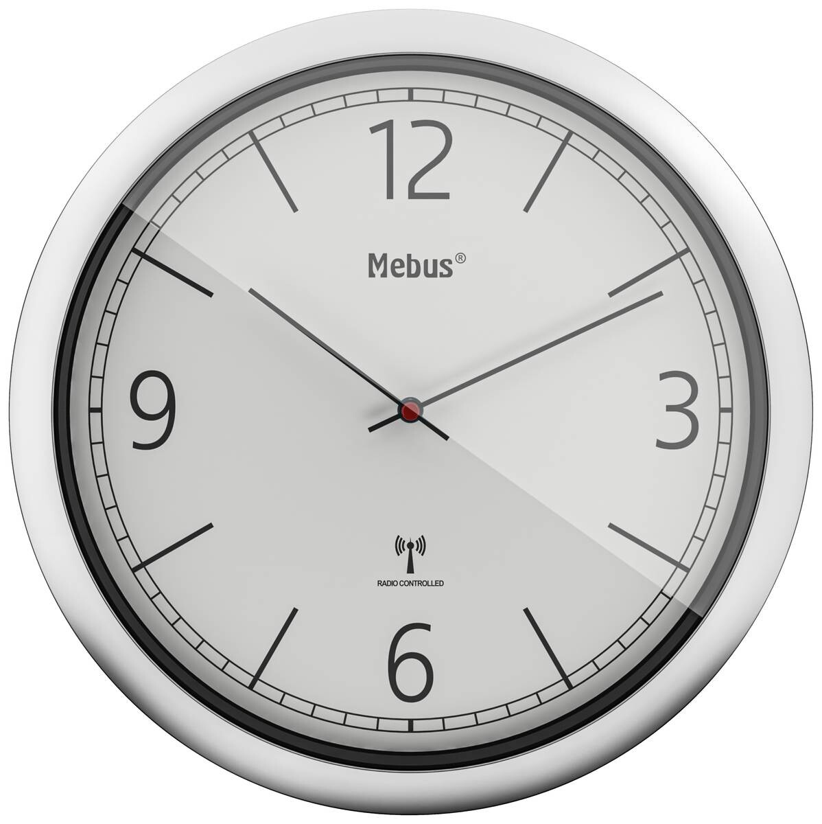 Mebus Wanduhr silber D: ca. 25 cm