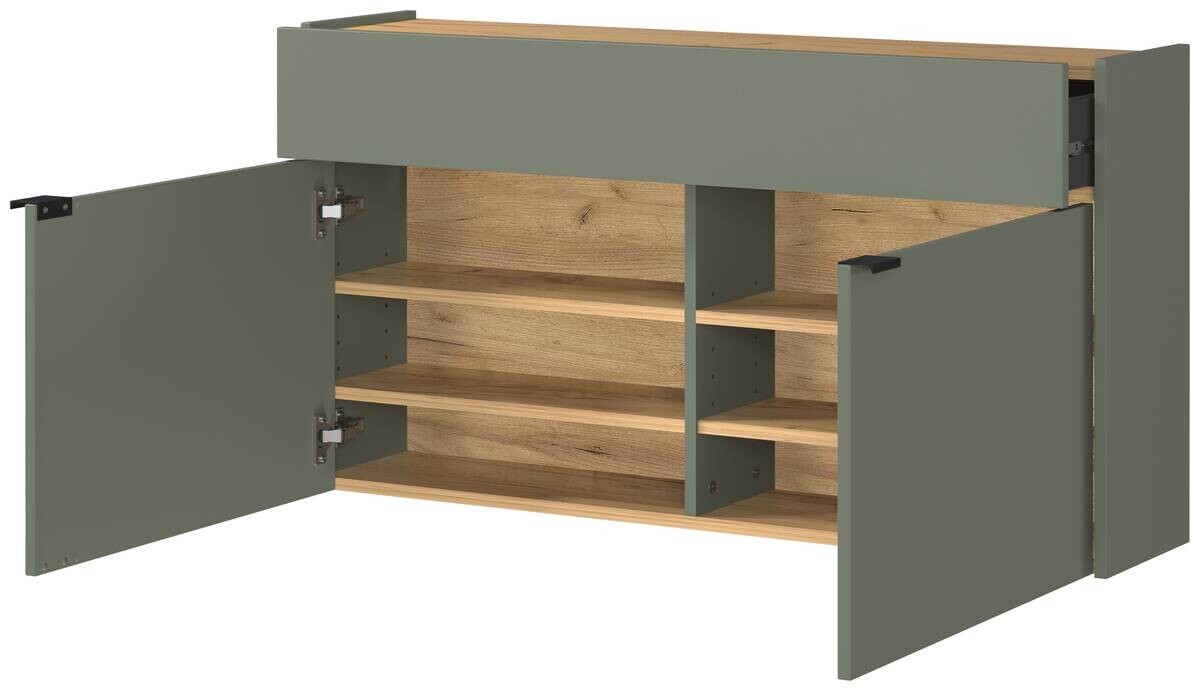 Mehrzweckschrank 1398-629 grün Eiche Navarra Nachbildung B/H/T: ca. 110x57x22 cm