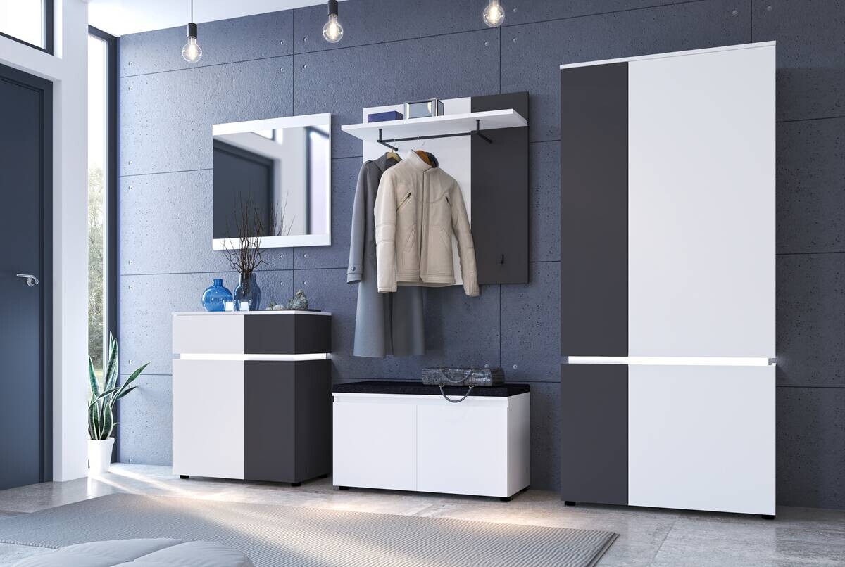 Kommode Luce Alpinweiß anthrazit B/H/T: ca. 75x90x40 cm