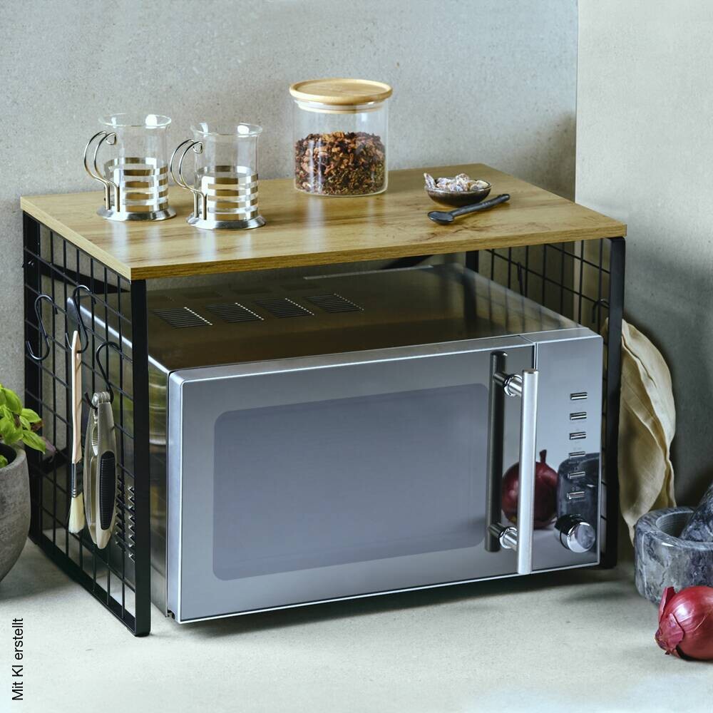 Kesper Mikrowellen Regal braun Metall B/H/T: ca. 52x36,5x32,5 cm