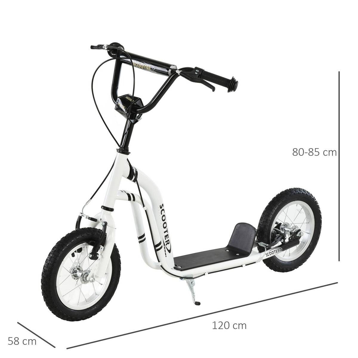 HOMCOM Tretroller weiß B/H/L: ca. 58x85x120 cm