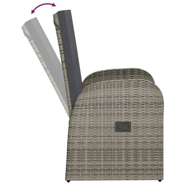 vidaXL Gartensessel grau Kunststoff B/H/L: ca. 73x105x57 cm